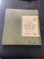 Vintage 60s Springfield Green Padded Leatherette Photo Album Scrap Book 34 Pages picture