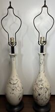 Pair of Mid-Century Marble-Patterned Glazed Ceramic Table Lamps picture