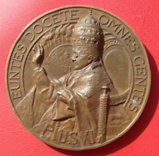 RARE VATICAN POPE PIO XI THE GOING TO TEACH ALL NATIONS 1927 LARGE BRONZE MEDAL picture