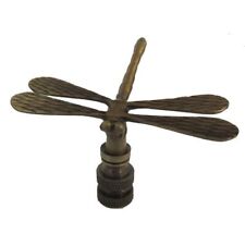 DRAGONFLY LAMP SHADE FINIAL ~ ANTIQUE BRASS  (FINIAL THREAD) picture