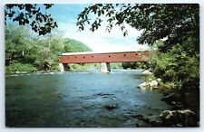 Postcard CT West Cornwall Housatonic River Covered Bridge Photo View H3 picture