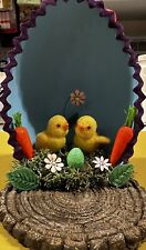 Easter Egg Diorama Blue With Baby Chicks Handmade picture