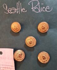 Seattle Police Metal Gold Buttons, Vintage 1/2