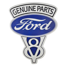 Ford V8 Genuine Parts Embossed & Shaped Metal Sign picture