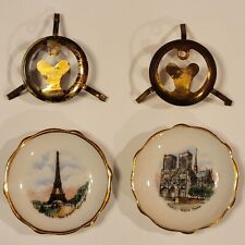 Estate Limoges France Paris Tour Eiffel Tower & Notre Dame Miniature Plates LFHW picture