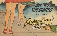 Postcard 1954 Illinois Chicago Sexy woman Legs Civic Booster IL24-1193 picture
