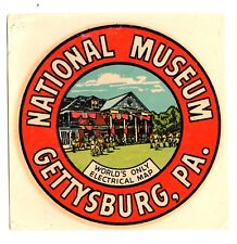 Vintage 1950's-60's National Museum Gettysburg PA Luggage/Auto Decal Sticker NOS picture