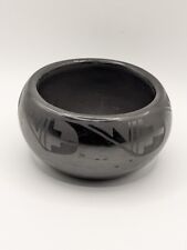 Native American Bowl - Black on Black Design - Anastacia(?) Tesuque - Handmade picture