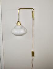 Vintage Mid-Century Modern  Pull Down / Swing Arm Lamp w/ Amazing Glass Shade picture
