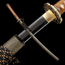 Handmade Japan Samurai Katana Clay Tempered L6 steel blade sword Gunome Hamon  picture