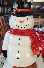 Maxcera Christmas Holiday Snowman Cookie Jar EUC picture