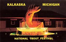 National Trout Festival Memorial Fountain - Kalkaska Michigan MI - Postcard picture