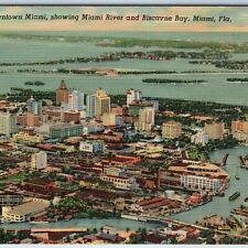 c1910s Miami, Fla Downtown Birds Eye River Biscayne Bay Raised Bridge PC FL A206 picture