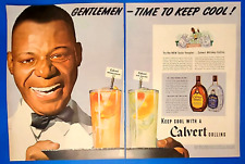 1941 Calvert Whiskey/Gin GENTLEMEN TIME TO KEEP COOL 2-Page Vtg 1940's Print Ad picture