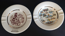 Lot Of 2 Mississippi Souvenir -- Vintage Ashtrays-Capital-Comedy-Girl- picture