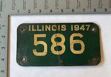 1947 Illinois MOTORCYCLE License Plate ALPCA Harley Davidson Indian Norton 586 picture