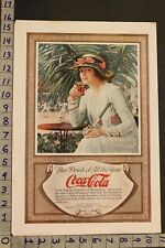 1917 FOOD POP SODA DRINK COCA-COLA GLASS TENNIS COURT BEAUTY ATLANTA AD SM85 picture