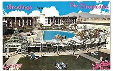 The Tropicana Las Vegas Hotel Casino Swimming pool view 1960s Greetings postcard picture
