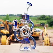 11 Inch Hookah Water Pipe Elbow Glass Water Pipes Bubbler Glass Rigs W/Bowl picture