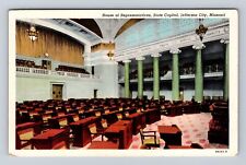 Jefferson City MO-Missouri, House Of Representatives, Capitol, Vintage Postcard picture