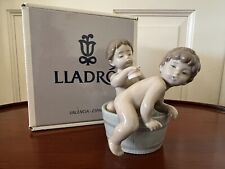 Lladro Porcelain Figurine Bath Time #6411 Retired Mint in Box Twin Toddlers picture