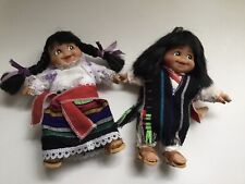 VINTAGE MEXICAN DOLL, GIRL & BOY, 8”.          D051 picture