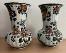 Matching Pair of Hand Painted Delft Vases picture