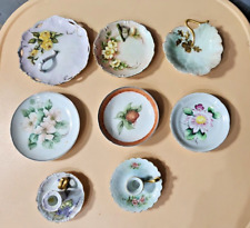 Vintage Set Of 8 Hand Painted Signed By Artist Mini And Candle Porcelain Plates picture