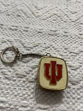 Vintage IU Logo Indiana University Hoosier Music Box Key Chain Crimson Cream picture