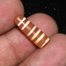 Genuine Ancient Burmese Pyu Culture Etched Carnelian Bead with 6 Stripes picture