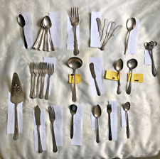 Vintage Antique Silverplate Silverware Flatware Lot 32 pc Serving Matching Mixed picture