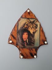 Vtg Native American Indian One Spirit Wall Plaque Lacquered Wood Arrow Head Art picture