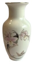JAPAN Fine China, Porcelain Pink Orchid Lily, Vintage Gilded Vase picture