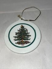 VINTAGE Spode Porcelain Christmas Tree Double-Sided Round Flat Holiday Ornament picture