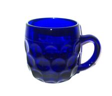 Vintage Cobalt Blue Glass Mug Thumbprint  Beer picture