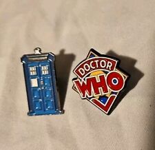 Lot Of 2 Doctor Who Logo Lapel Pins Metal & Enamel The Tardis picture