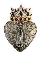 MILAGROS Heart with CROWN, ExVotos Corazon, SACRED Heart, Virgin GUADALUPE picture