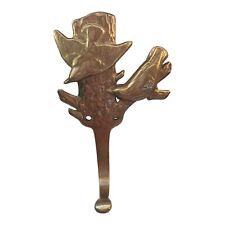 90's VTG Brass Plated Metal Bird Wall Hook Gold Tone With NutHatch.  4.5