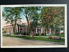 Postcard Waterloo NY - Park and High School picture