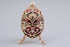 Keren Kopal Red music Egg  Trinket Box Decorated with Austrian Crystals picture