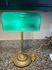 Antique Verdelite  Pat 1917 Bankers Desk Table Lamp Green Glass Shade  Works  picture