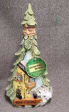 Vintage Liquor Bottle Hand Painted 1978 Made in Italy Evergreen Tree Empty picture