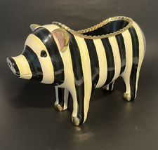MacKenzie Childs Courtly Striped Pig Planter picture