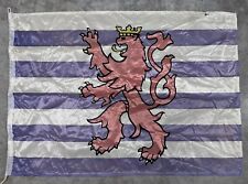 Vintage Luxembourg Belgium Flag Coat Of Arms Lion 37”x28” Antique Rare picture
