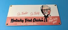 Vintage KFC Sign - Kentucky Fried Chicken Fast Food Gas Pump Porcelain Sign picture