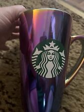 Starbucks Coffee Mug 16 oz Rainbow Holographic Iridescent 2022 Holiday picture