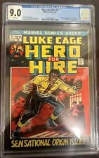 Hero For Hire 1 CGC 9.0 WHITE Pages  1972  1st Power Man / Luke Cage picture