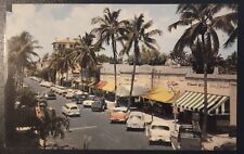 Vintage Palm Beach Florida Postcard Worth Avenue Downtown Street Scene  picture