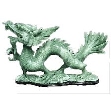 Fierce Dragon Jade Statue Hand Carved Stone Sculpture Decor 12