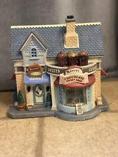 NANCY'S CHOCOLATE Sweet Shop Retired LEMAX Vtg Christmas Village w/ new light picture
